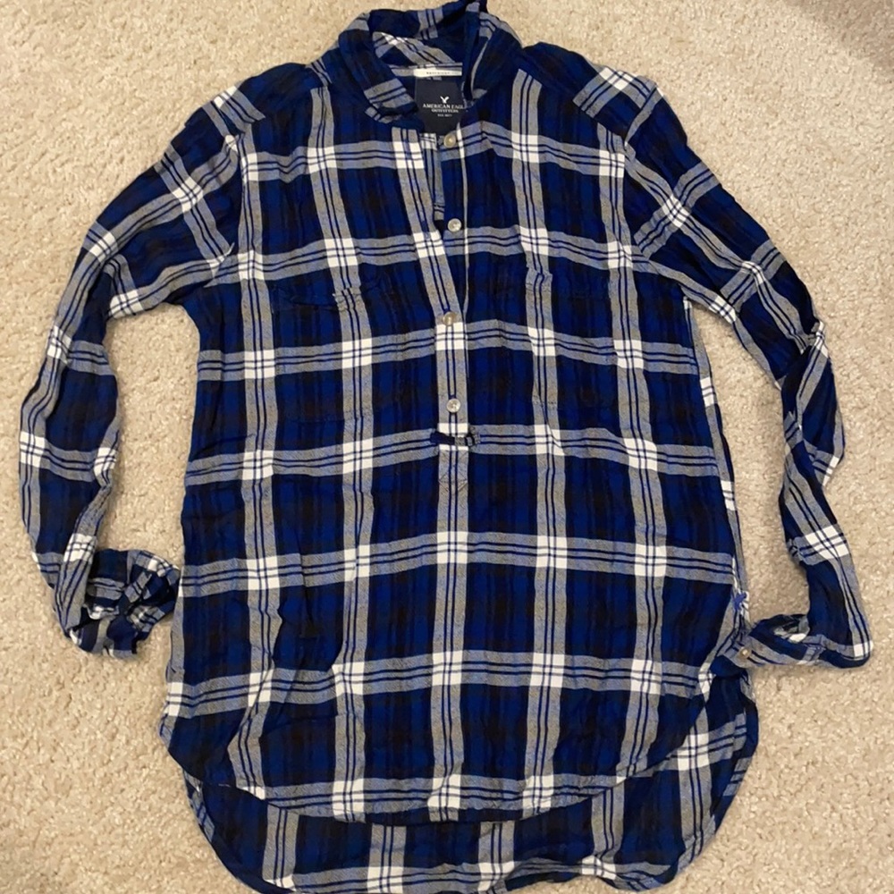 AEO XS flannel tunic